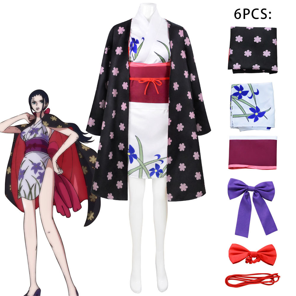 Anime Cosplay Kimono - Kostum Cosplay Nico Robin Wanita, Set
