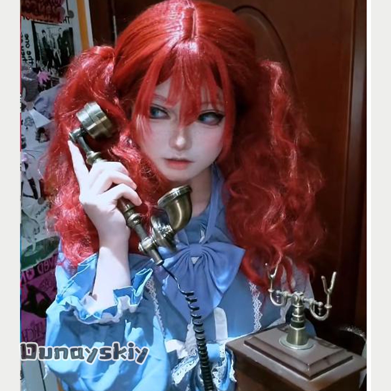 Anime Cosplay Red Hair - Kostum Cosplay Game Hemera*/Poppy, Gaun Cosplay