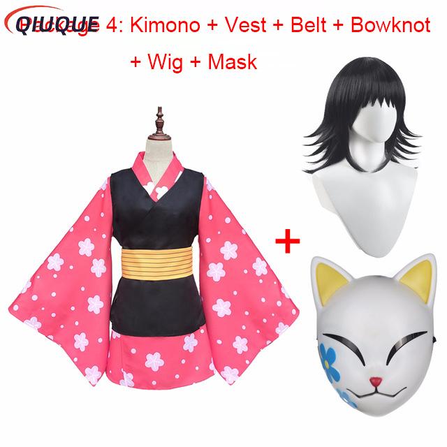 Anime Cosplay Kimono - Kostum Cosplay Makomo Seragam Kimono Masker