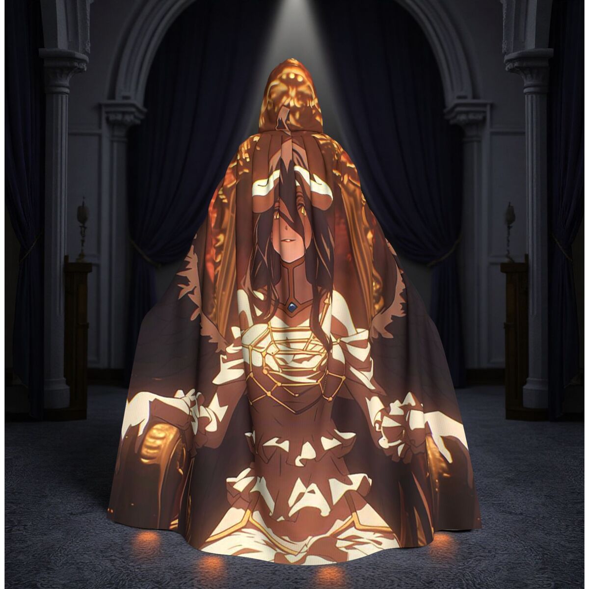 Anime Cosplay Albedo - Jubah Panjang Bertudung Albedo Overlord Anime