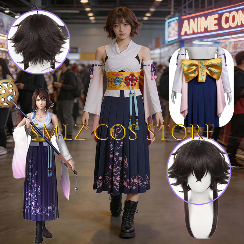 Anime Cosplay Kimono - Smlz FFX Yuna Cosplay Anime FF10