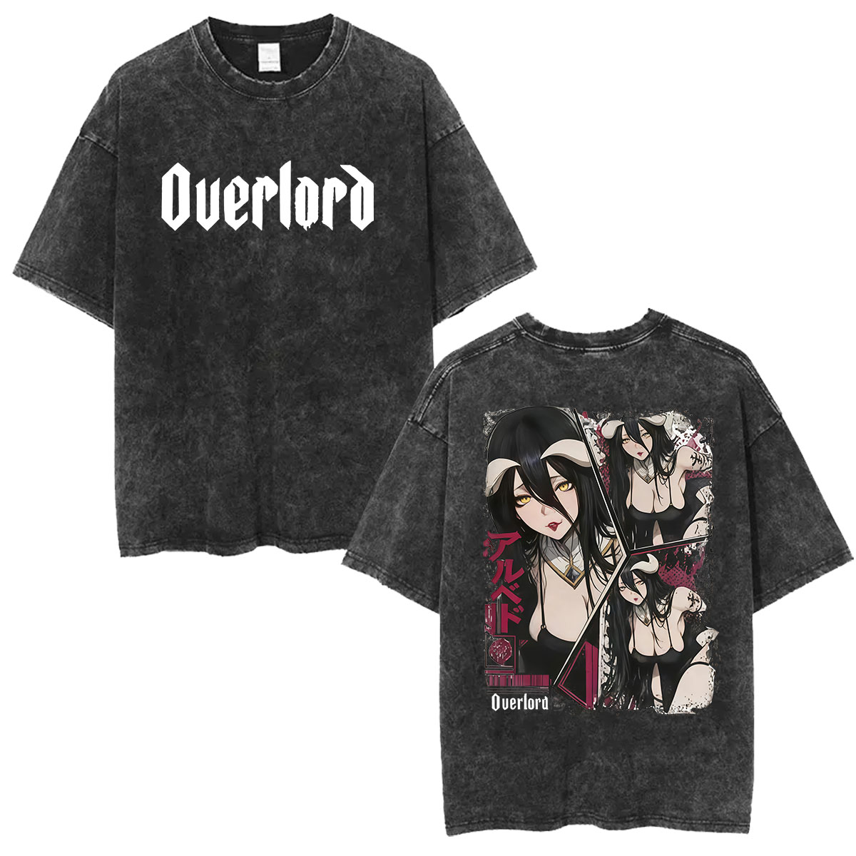 Anime Cosplay Albedo - Kaos Grafis Anime Overlord Albedo Vintage