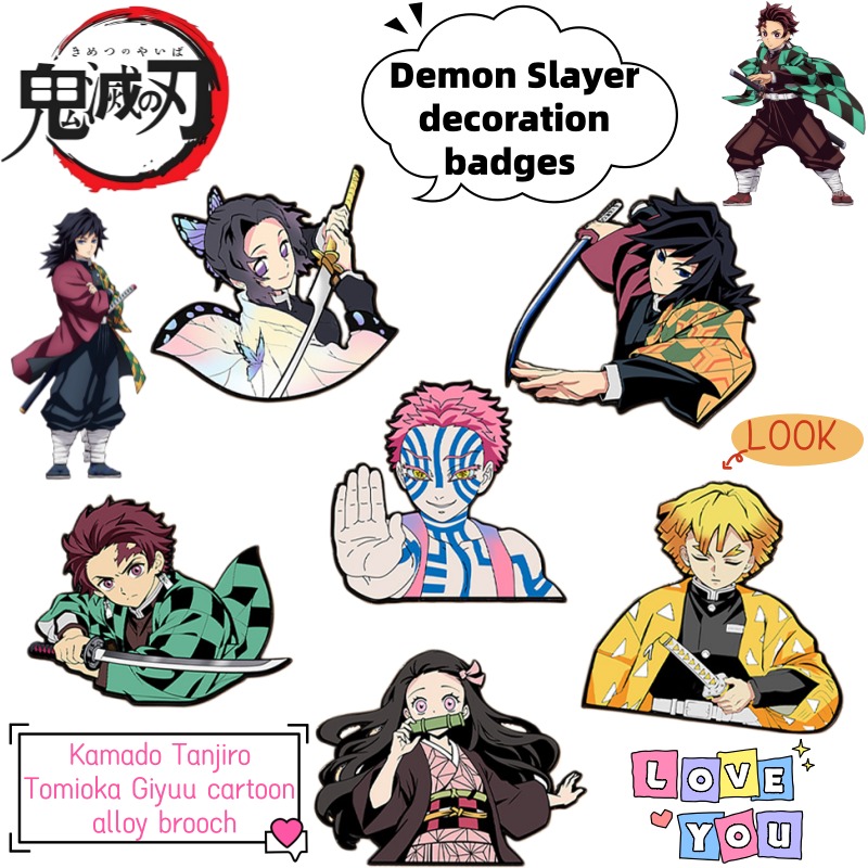 Anime Cosplay Demon Slayer - Pin logam imut Demon Slayer Kamado