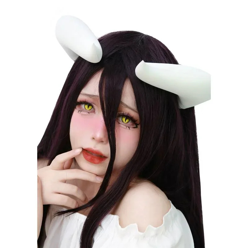 Anime Cosplay Albedo - 2026 Tanduk Putih Dengan Klip Untuk