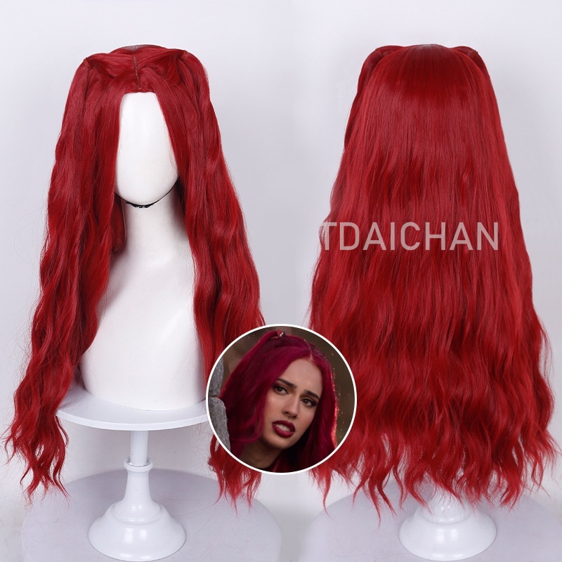 Wig Cosplay Keriting Merah Gay - Anime Cosplay Red Hair ulasan dan harga