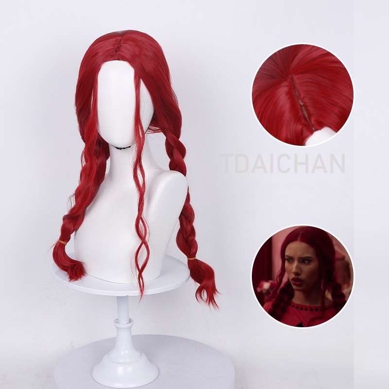 Wig Cosplay Keriting Merah Gay - Anime Cosplay Red Hair ulasan dan harga