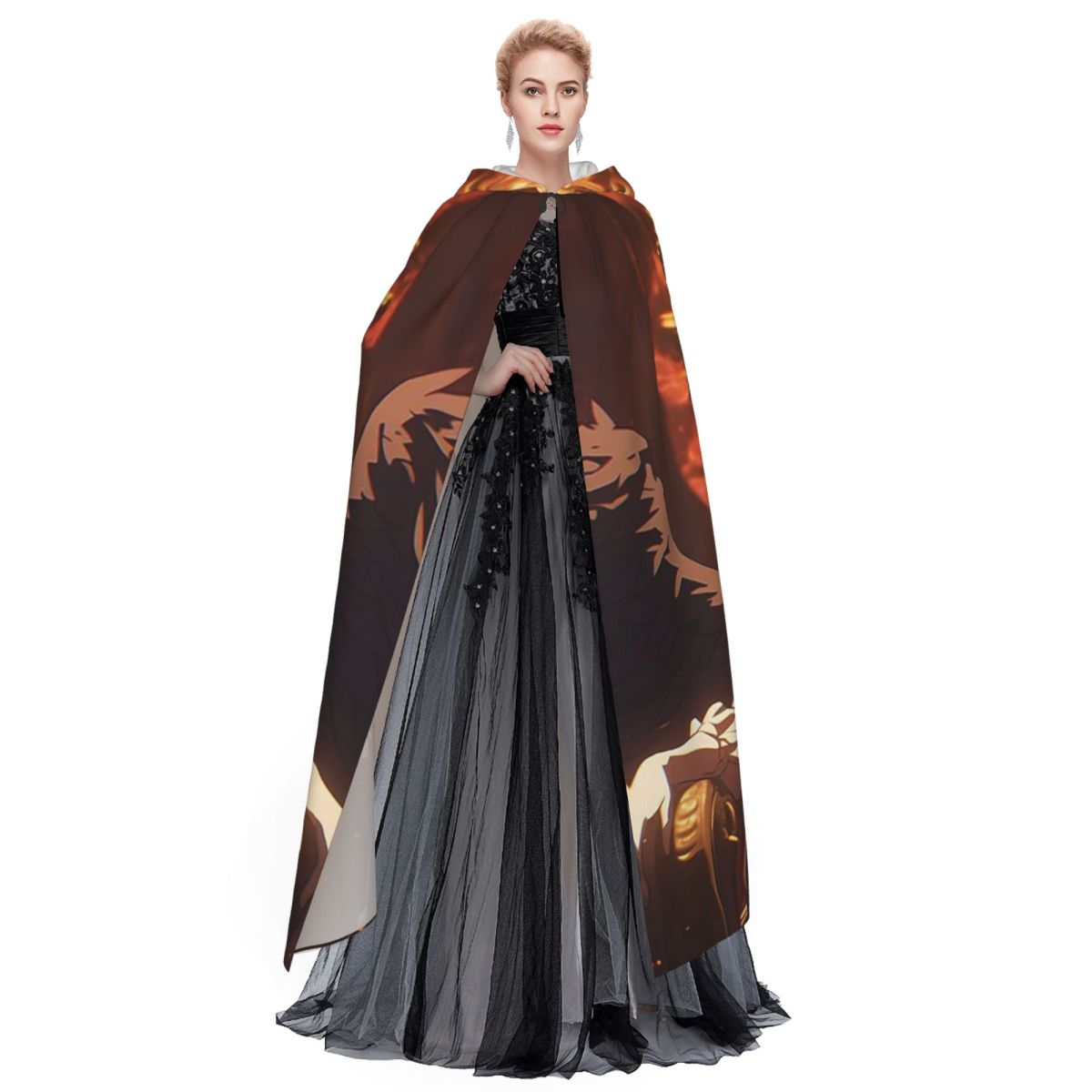 Jubah Panjang Bertudung Albedo - Anime Cosplay Albedo ulasan dan harga