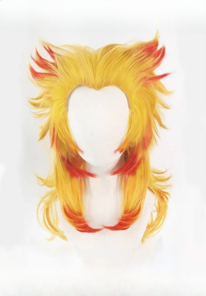 Wig Rengoku Kyoujurou Kimetsu  - Anime Cosplay Red Hair ulasan dan harga