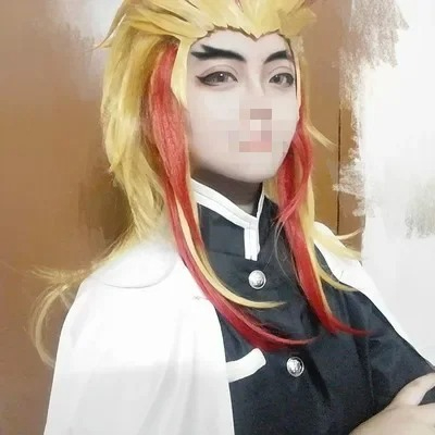Wig Rengoku Kyoujurou Kimetsu  - Anime Cosplay Red Hair ulasan dan harga