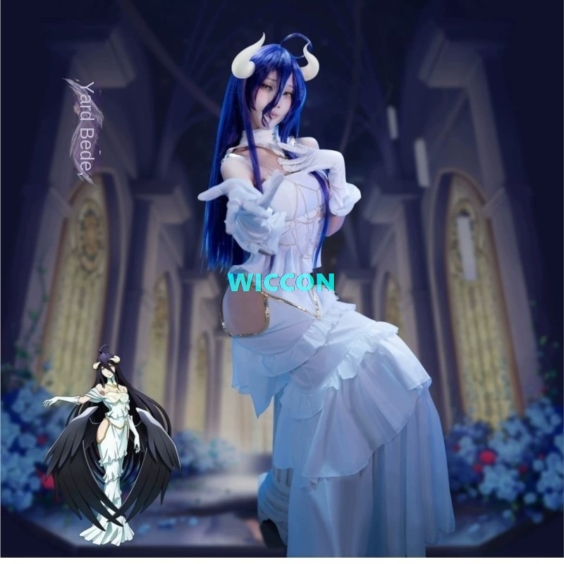 TERSEDIA Wig Kostum Albedo Wan - Anime Cosplay Albedo ulasan dan harga